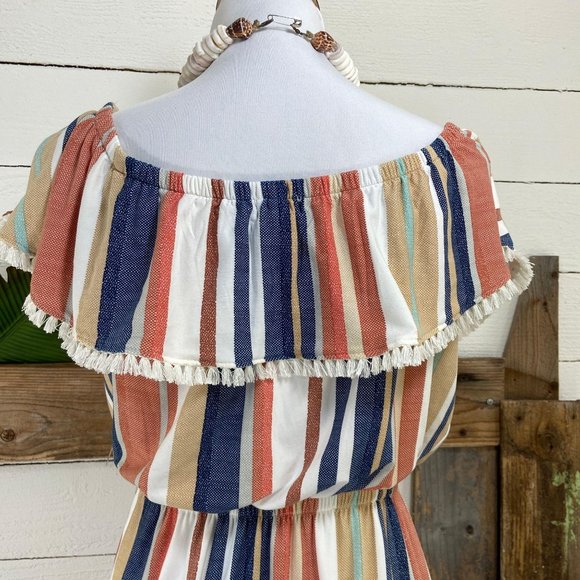 NWT Super Soft Striped with Fringe Maxi Dr… - Picture 8 of 12